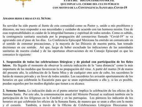 Mensaje Mons. Andrés Vargas Peña